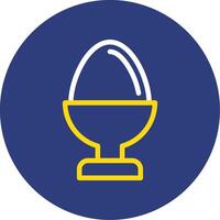 Eggcup Dual Line Circle Icon vector