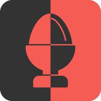 Eggcup Red Inverse Icon vector
