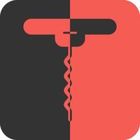 Corkscrew Red Inverse Icon vector