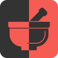 Pestle Red Inverse Icon vector