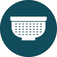 Colander Glyph Circle Icon vector