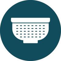 Colander Glyph Circle Icon vector