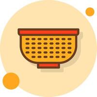 Colander Filled Shadow Circle Icon vector