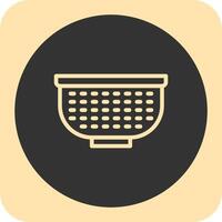 Colander Linear Round Icon vector