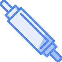 Rolling Pin Line Filled Blue Icon vector