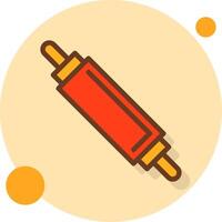 Rolling Pin Filled Shadow Circle Icon vector