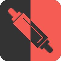 Rolling Pin Red Inverse Icon vector