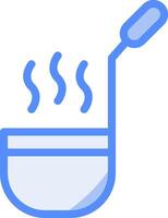 Ladle Line Filled Blue Icon vector