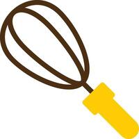 Whisk Yellow Lieanr Circle Icon vector