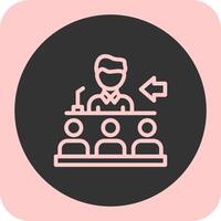 Speaker giving a speech Linear Round Icon vector