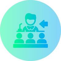Speaker giving a speech Gradient Circle Icon vector