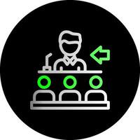 Speaker giving a speech Dual Gradient Circle Icon vector