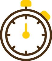 Timer Yellow Lieanr Circle Icon vector