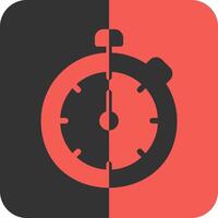 Timer Red Inverse Icon vector