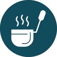 Ladle Glyph Circle Icon vector