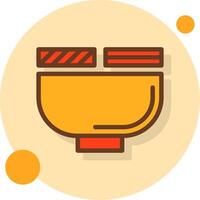 Pasta Filled Shadow Circle Icon vector