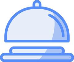 Tray Line Filled Blue Icon vector