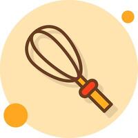 Whisk Filled Shadow Circle Icon vector