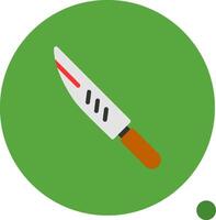 queso cuchillo plano sombra icono vector