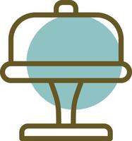 Cake Stand Linear Circle Icon vector
