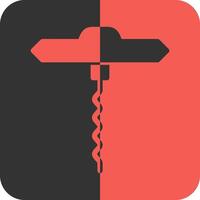 Corkscrew Red Inverse Icon vector