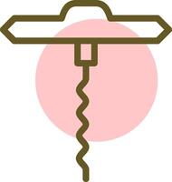 Corkscrew Linear Circle Icon vector