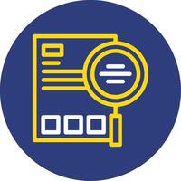 Magnifying glass symbolizing search Dual Line Circle Icon vector