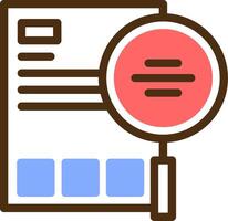 Magnifying glass symbolizing search Color Filled Icon vector