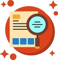 Magnifying glass symbolizing search Tailed Color Icon vector