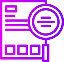 Magnifying glass symbolizing search Linear Gradient Icon vector