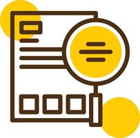 Magnifying glass symbolizing search Yellow Lieanr Circle Icon vector