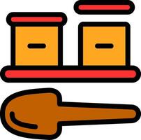 Condiment Set Line Filled Icon vector