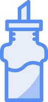 Oil and Vinegar Set Line Filled Blue Icon vector