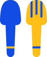 Salad Servers Flat Two Color Icon vector