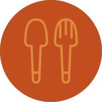 Salad Servers Line Multi color Icon vector