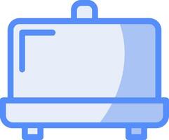 Butter Dish Line Filled Blue Icon vector