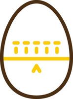 Egg Timer Yellow Lieanr Circle Icon vector