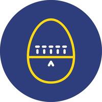 Egg Timer Dual Line Circle Icon vector