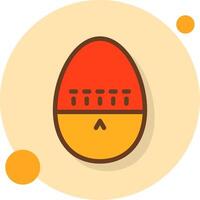 Egg Timer Filled Shadow Circle Icon vector