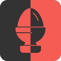 Egg Cup Red Inverse Icon vector