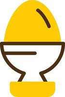 Egg Cup Yellow Lieanr Circle Icon vector