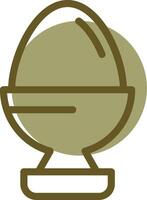 Egg Cup Linear Circle Icon vector