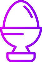 huevo taza lineal degradado icono vector