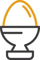 Egg Cup Glyph Two Color Icon vector