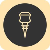 Wine Stopper Linear Round Icon vector