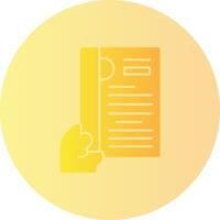 Hand with resume Gradient Circle Icon vector