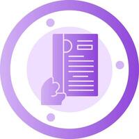 Hand with resume Glyph Gradient Icon vector
