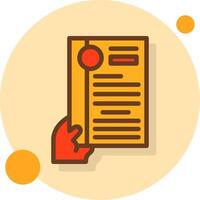 Hand with resume Filled Shadow Circle Icon vector