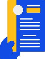 Hand with resume Flat Two Color Icon vector