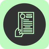 Hand with resume Linear Round Icon vector